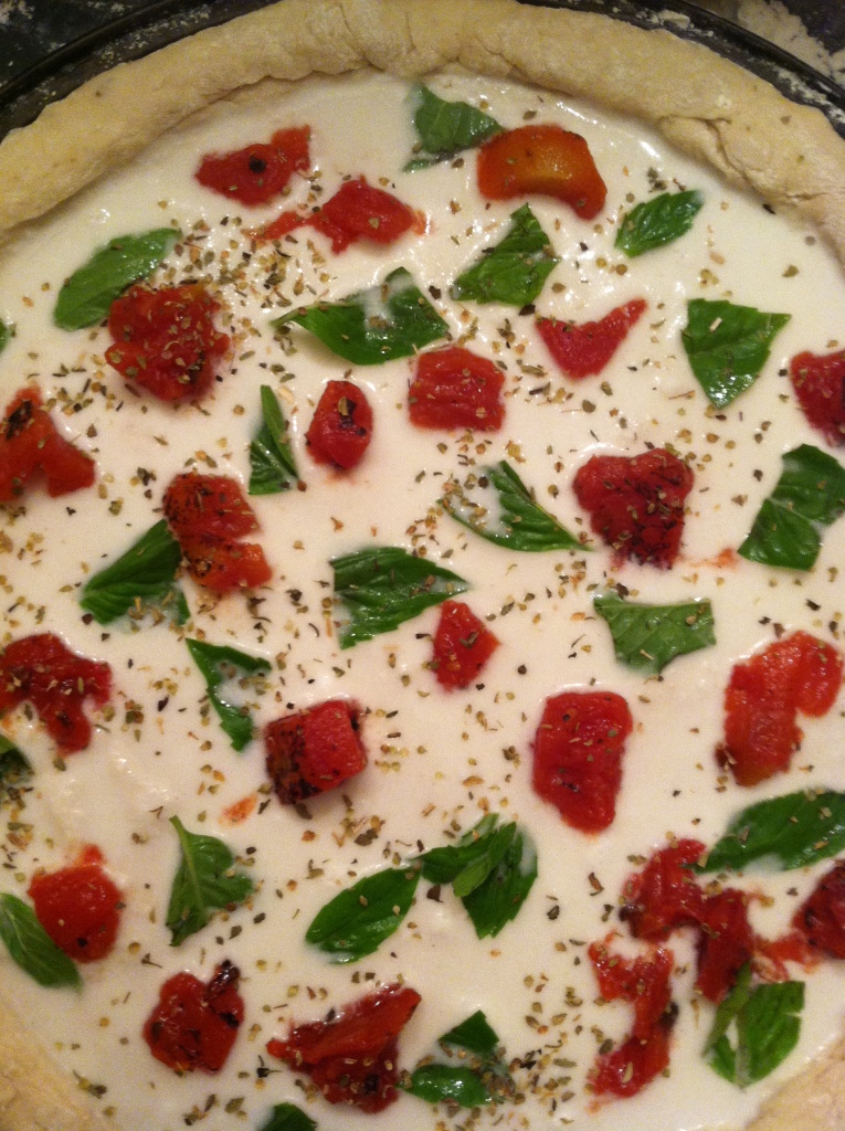 Basil, fire roasted tomatoes and dry oregno